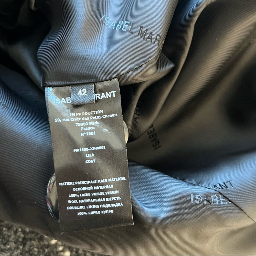 Isabel Marant Lila Double-Breasted Virgin Wool Coat Chic Quiet Luxury 42/10 NEW - Picture 11 of 11